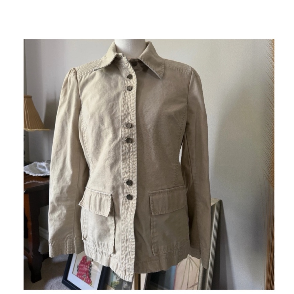 I.E. Relaxed 100% Cotton Utility Safari Jacket L